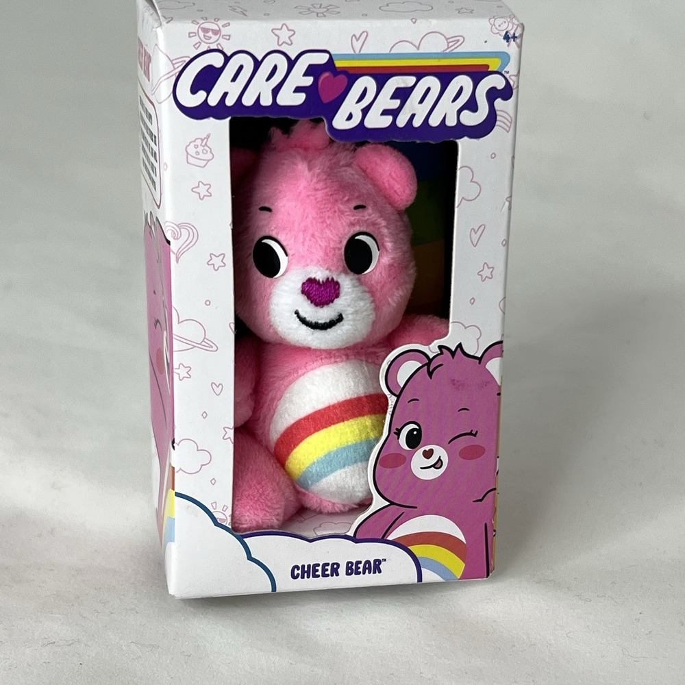 Care Bears Cheer Bear Mini Plush 5" NIB Basic Fun Rainbow Toy Pink
